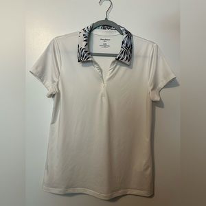 Mint and navy golf shirt